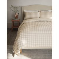 M&S Collection Pure Cotton Gingham Bedding Set - DBL - Natural Mix, Blue,Green,Black,Natural Mix | Marks & Spencer (UK)