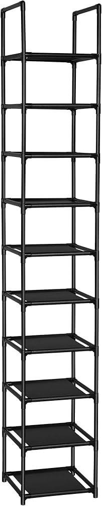 FIDUCIAL HOME 10 Tiers Shoe Rack Space Saving Vertical Single Pairs Sturdy Shoe Shelf Storage Org... | Amazon (US)