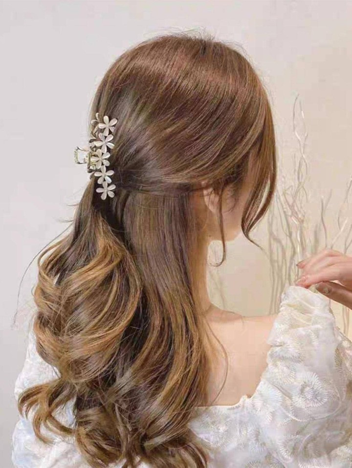 1pc Women Flower Decor Elegant Hair Claw, For Date Decoration | SHEIN