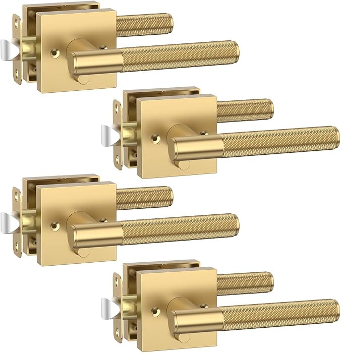 Asidrame 4 Pack Champagne Bronze Privacy Interior Door Handles | Amazon (US)