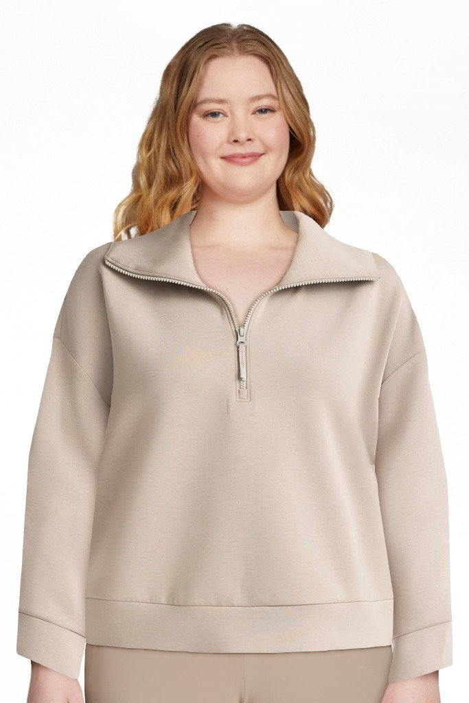 Avia Women's and Women's Plus Knit Quarter Zip Pullover, Sizes XS-4X - Walmart.com | Walmart (US)