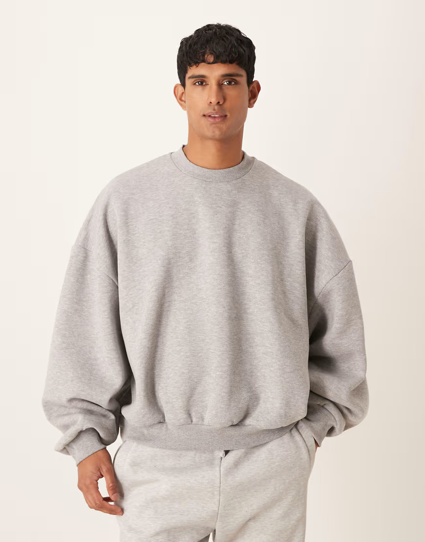 ASOS DESIGN extreme oversized sweatshirt in grey marl | ASOS (Global)