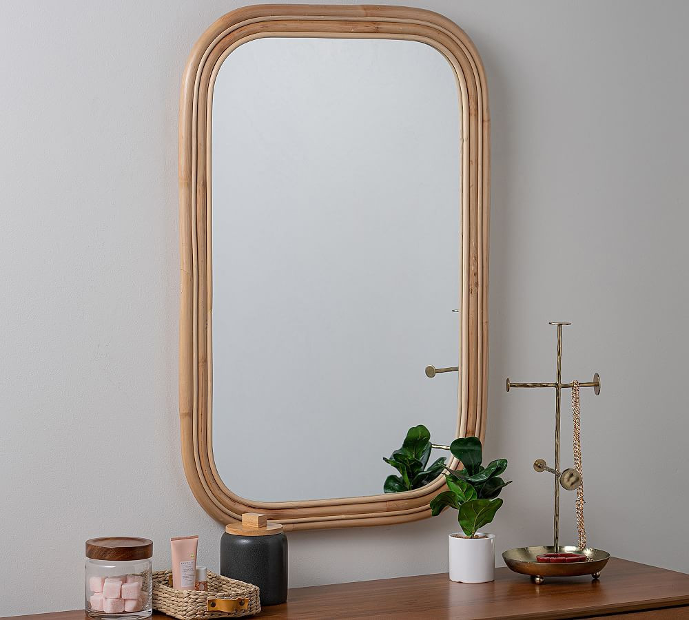 Myla Rattan Wall Mirror | Pottery Barn (US)