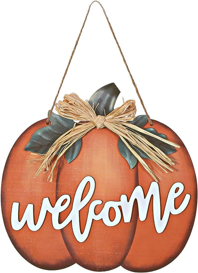 Halloween Pumpkin Welcome Sign Wood Pumpkin Welcome Sign Decorative Pumpkin Wooden Sign Wood Pump... | Amazon (US)