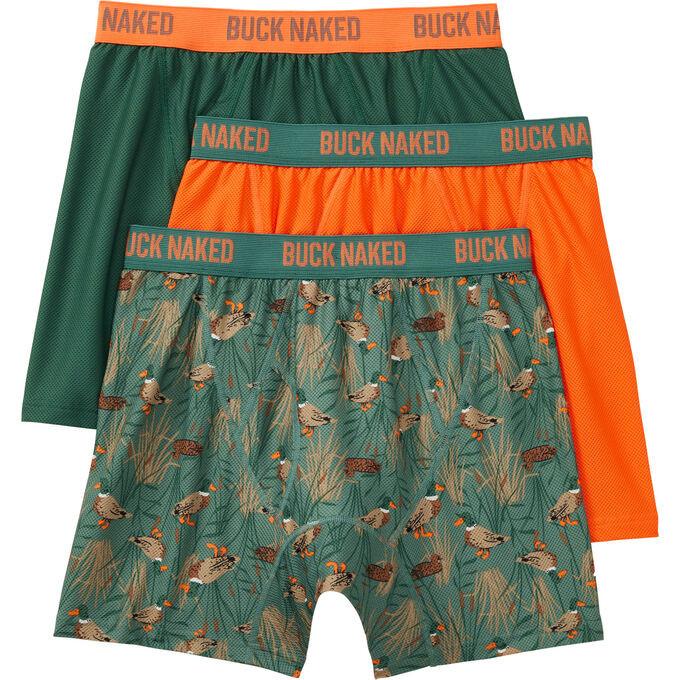 Men's Go Buck Naked Performance Boxer Briefs 3-Pack Set | Duluth Trading Company