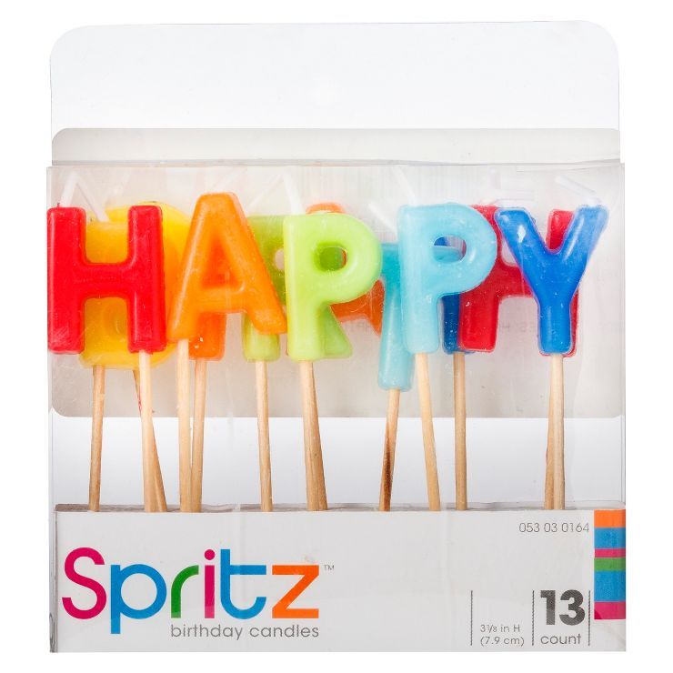 13ct Happy Birthday Pick Birthday Candle - Spritz™ | Target