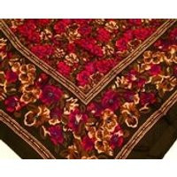 Vintage Silk Scarf Floral Ann Taylor Floral Print Square Silk Scarf in Berry Red, Pink and Gold with a Black and Gold Border Birthday Gift | Etsy (US)