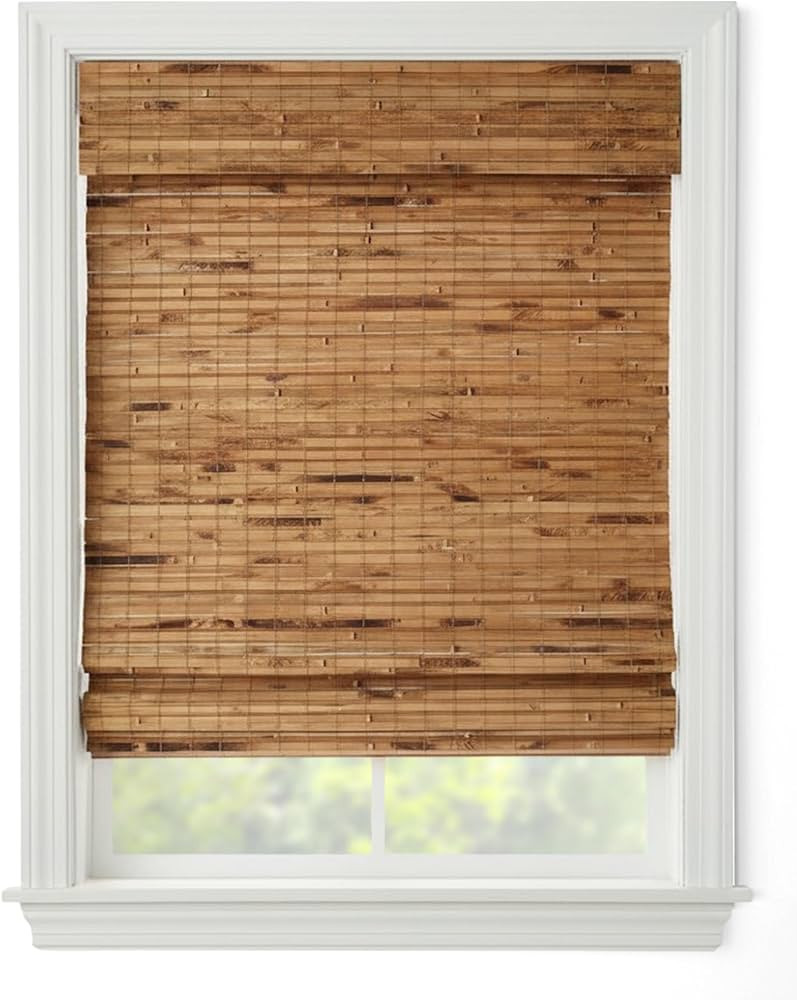 Cordless Woven Wood Roman Shades, Sizes 20 to 72 Wide and 24 to 72 High, Hatteras Camel (Click Cu... | Amazon (US)