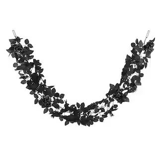 6ft. Halloween Black Glitter Rose Chain Garland by Ashland® | Michaels | Michaels Stores