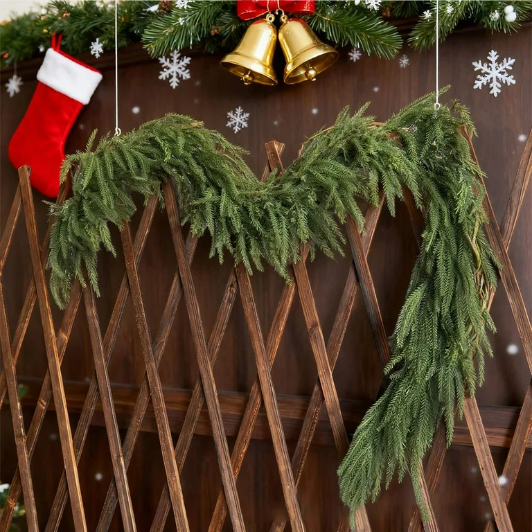 KOYPTL 1.8m-Christmas Garland,Christmas Decorations Artificial Green Pines Needle Garlands for Wi... | Walmart (US)