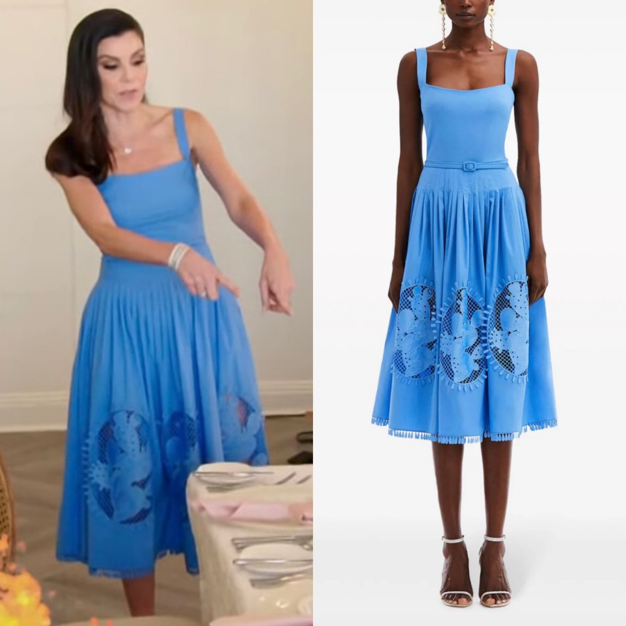 Heather Dubrow’s Blue Lace Panel Dress