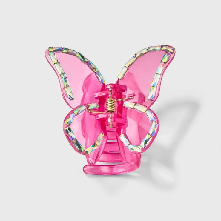 Butterfly Claw Hair Clip with Rhinestones - Wild Fable™ Pink | Target
