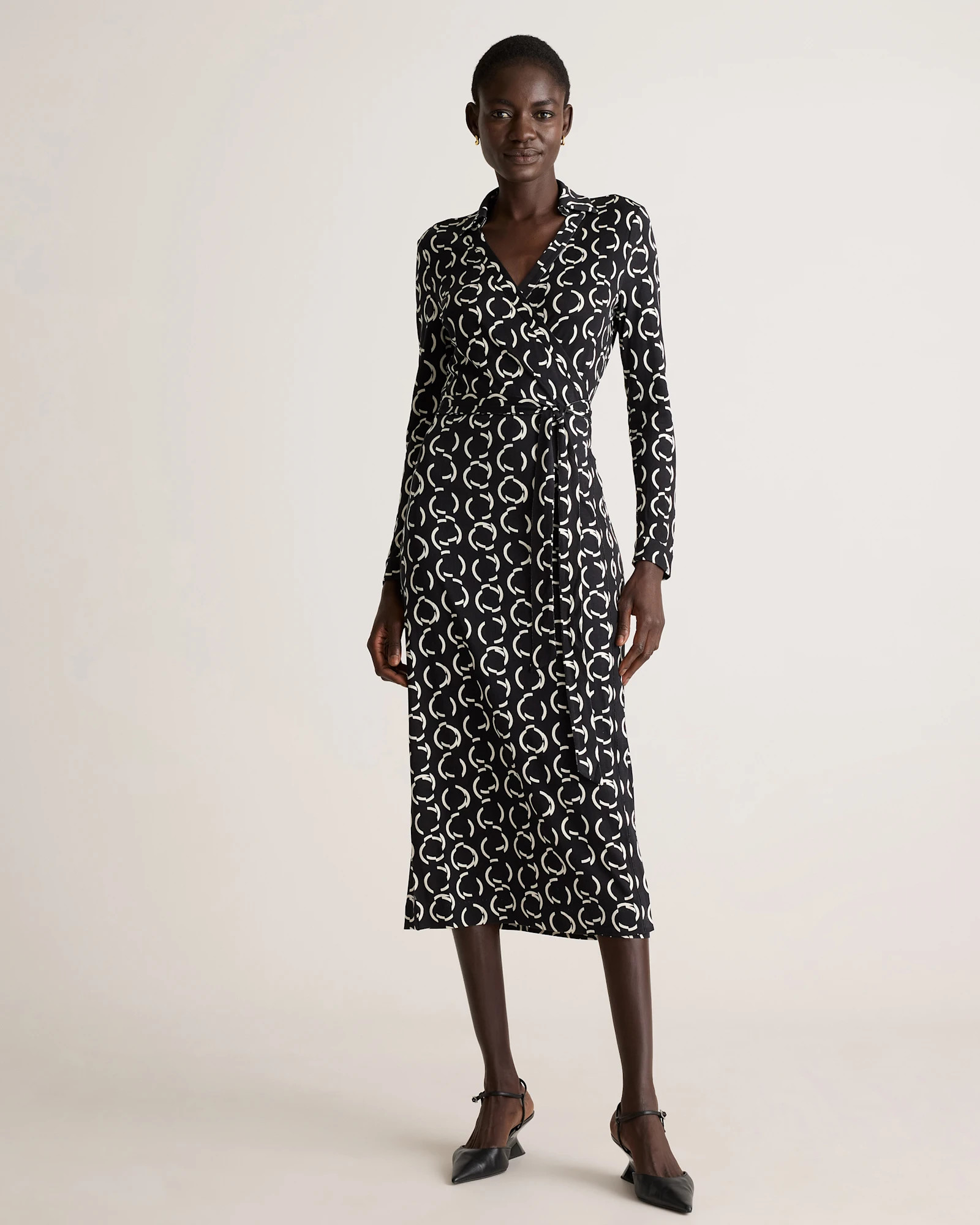 100% Silk Jersey Midi Wrap Dress | Quince