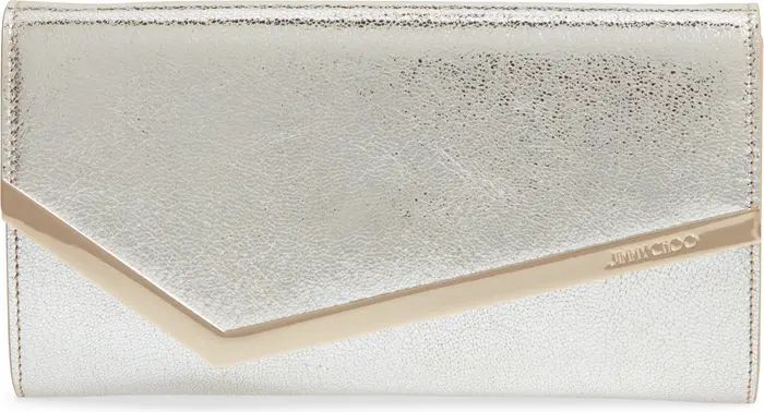 Jimmy Choo Emmie Glitter Leather Clutch | Nordstrom | Nordstrom