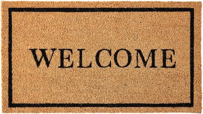 Coco Coir Door Mat with Heavy Duty Backing, Welcome Doormat (17" x 30"), Doormat Outdoor Entrance... | Amazon (US)