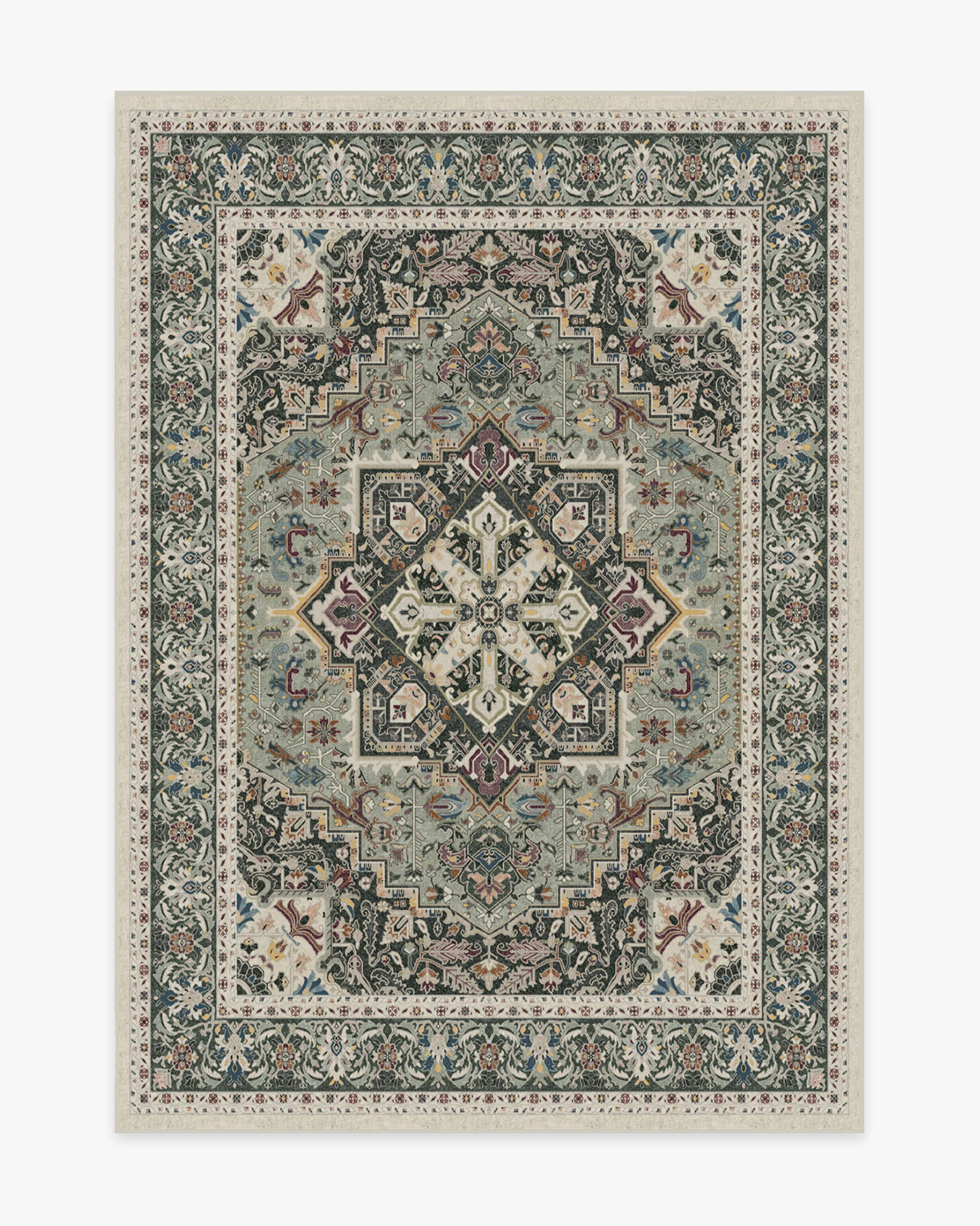 Hendesi Heriz Sage Tufted Rug | Ruggable | Ruggable
