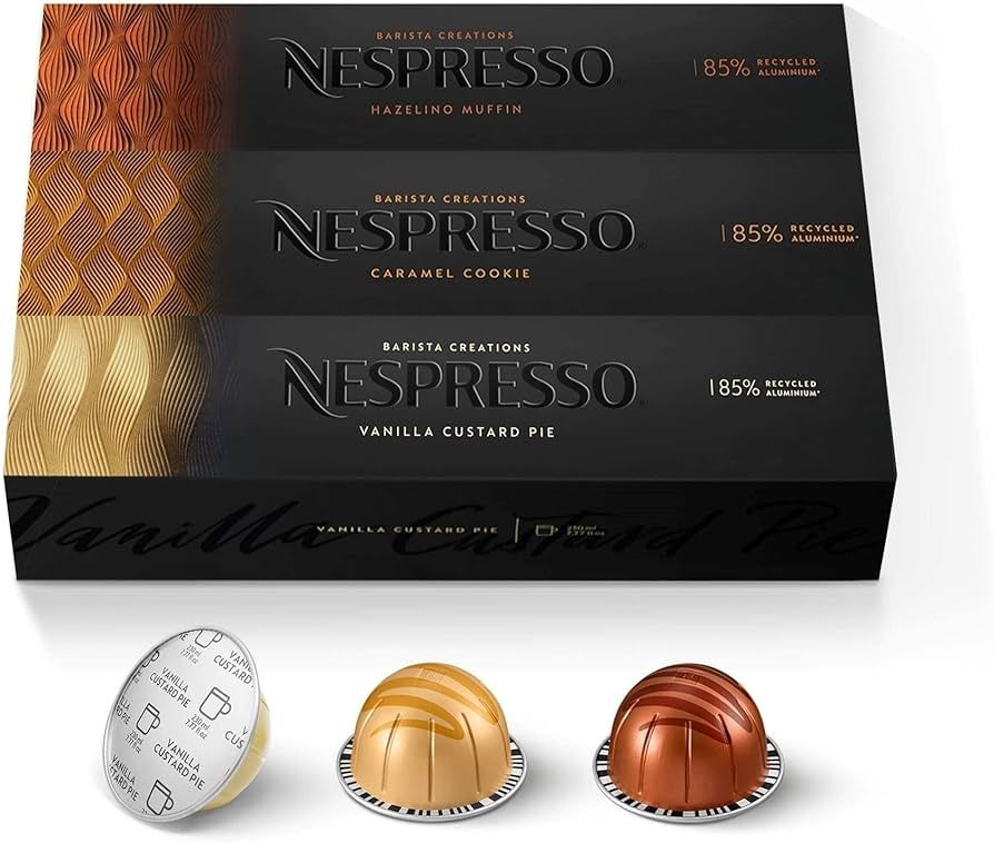 Nespresso Capsules VertuoLine, Barista Flavored Pack, Mild Roast, 30 Count Coffee Pods, Brews 7.7... | Amazon (US)