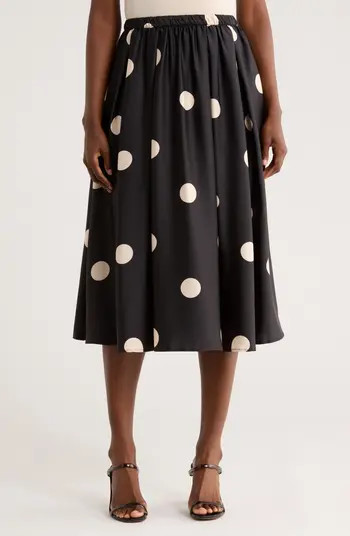 Polka Dot Satin Midi Skirt | Nordstrom Rack