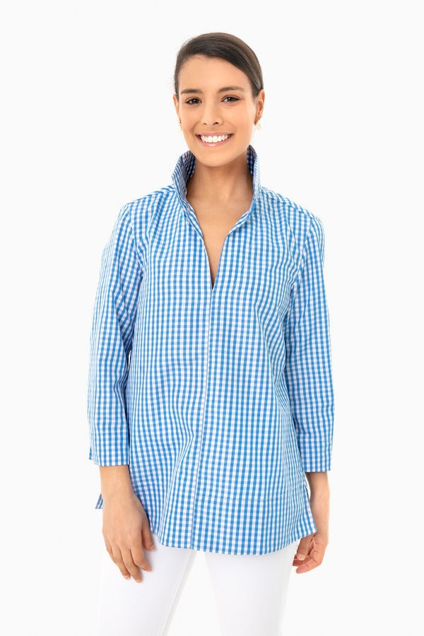Blue Gingham Margot Top | Tuckernuck (US)