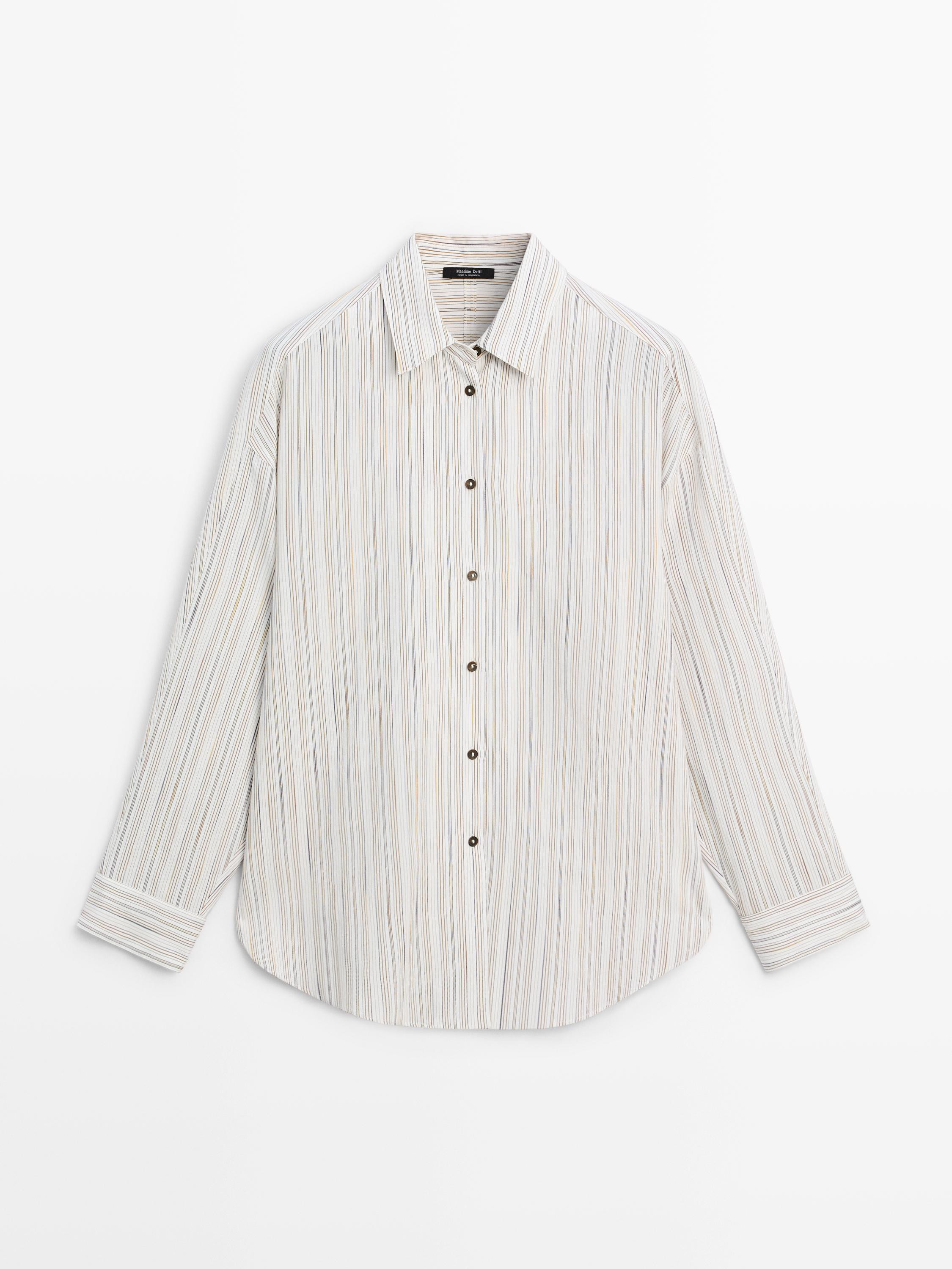 Striped flowing shirt | Massimo Dutti US