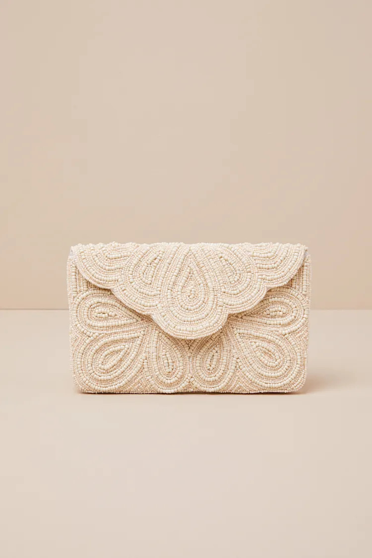 Stunning Addition White Beaded Clutch | Lulus