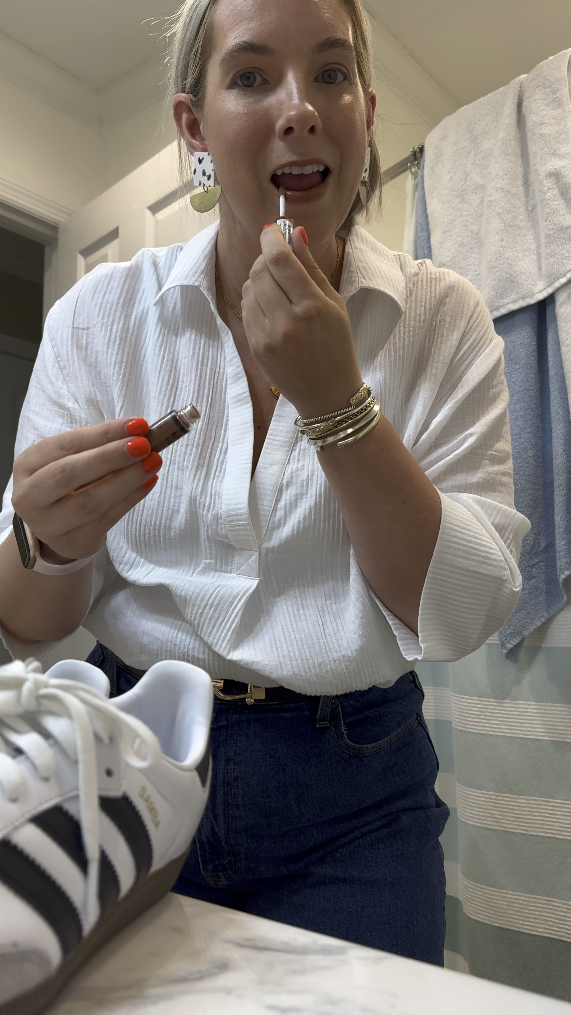 Living for this linen top! Also serves as bathing suit cover up 