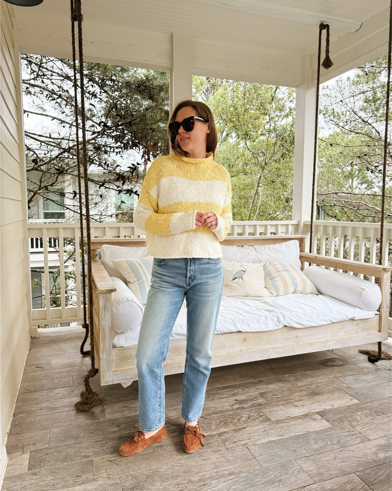 Sweater size small
Jeans size 25 petite 
Shoes run a touch small, I went up a half size

@Madewell @jcrew 

#LTKgrwm #LTKootd #LTKdayinmylife