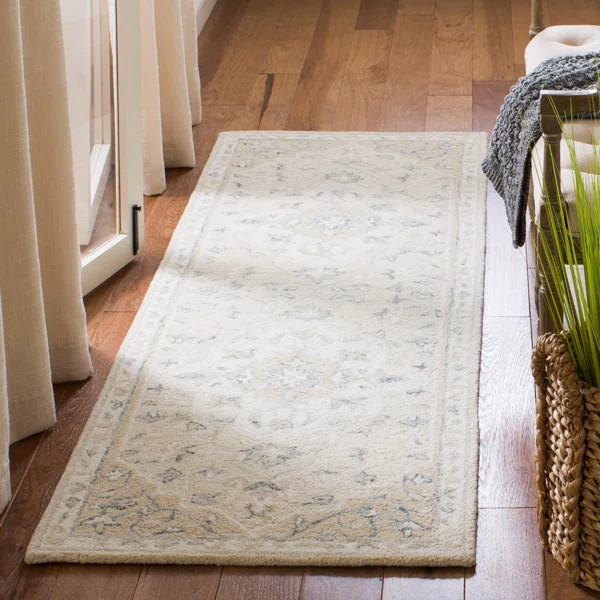Dalewood Oriental Handwoven Wool Beige/Ivory Area Rug | Wayfair North America