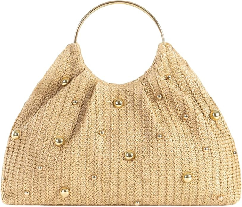 Ayliss Straw Clutch Purses for Women Top Handle Satchel Purse Beaded Bag Summer Beach Hobo Clutch... | Amazon (US)