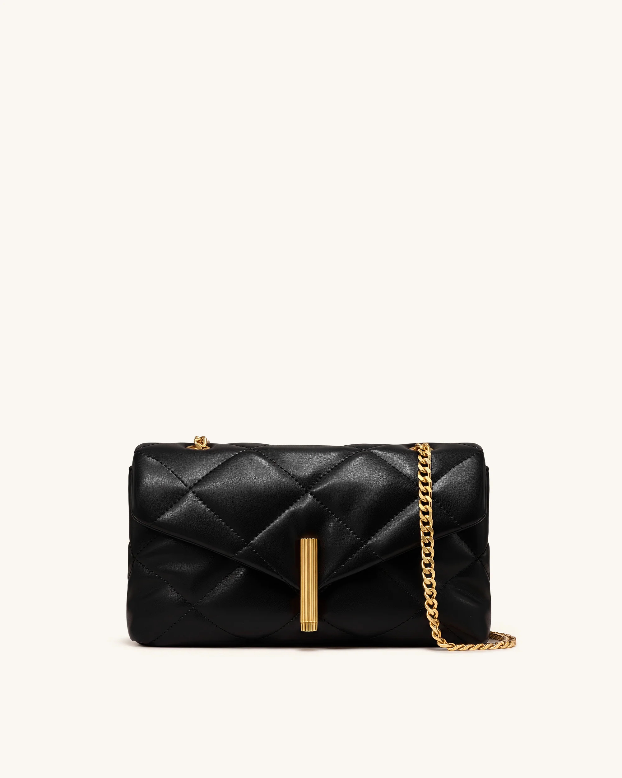Valerie Puffy Bar-Lock Shoulder Bag - Black | JW PEI US