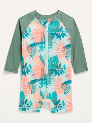 Printed Raglan-Sleeve One-Piece Rashguard for Baby | Old Navy (US)