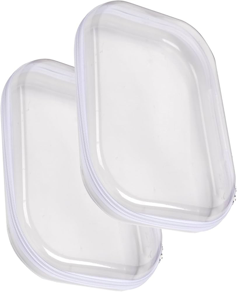 Bliss Bins Zippered Pouch Hard, Clear Zippered Hard Pouch, Stackable Storage Bins, Portable Clear... | Amazon (US)