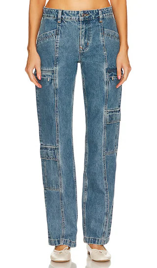 Naomi Low Rise Slim Cargo Jeans in Inwood Hill | Revolve Clothing (Global)
