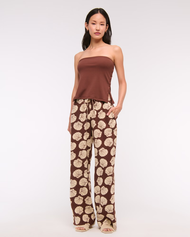 Linen-Blend Pull-On Pant | Abercrombie & Fitch (US)