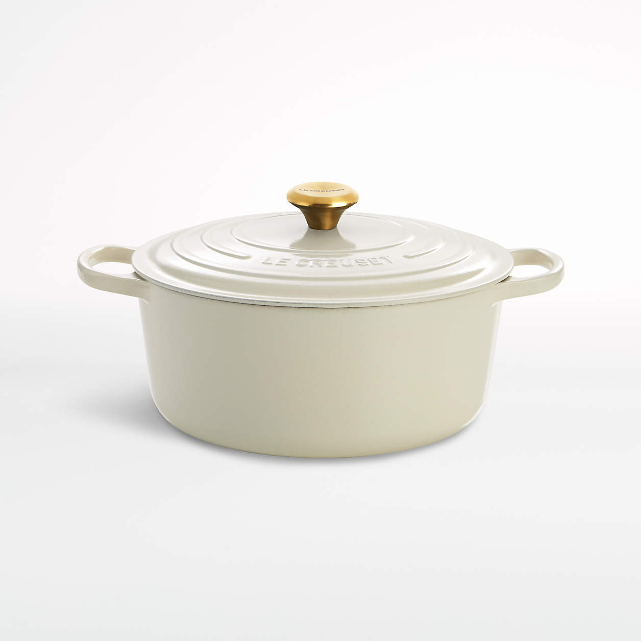 Le Creuset Signature Round 7.25-Qt. Cream Dutch Oven with Lid + Reviews | Crate & Barrel | Crate & Barrel