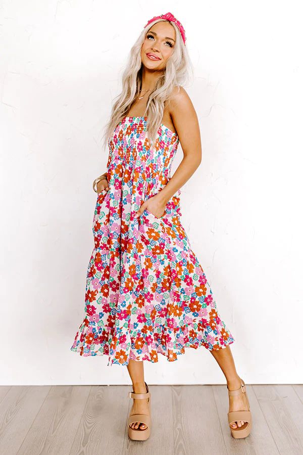 South Ocean Boulevard Smocked Midi Dress | Impressions Online Boutique