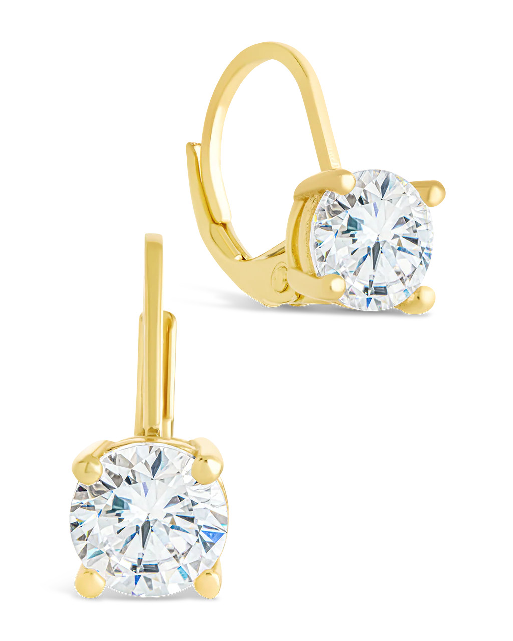 Sterling Silver Round Cut French Clip Earrings | Sterling Forever