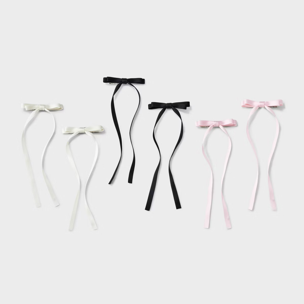 Salon Clip Hair Bow Set 6pc - Wild Fable™ Pink/Cream | Target