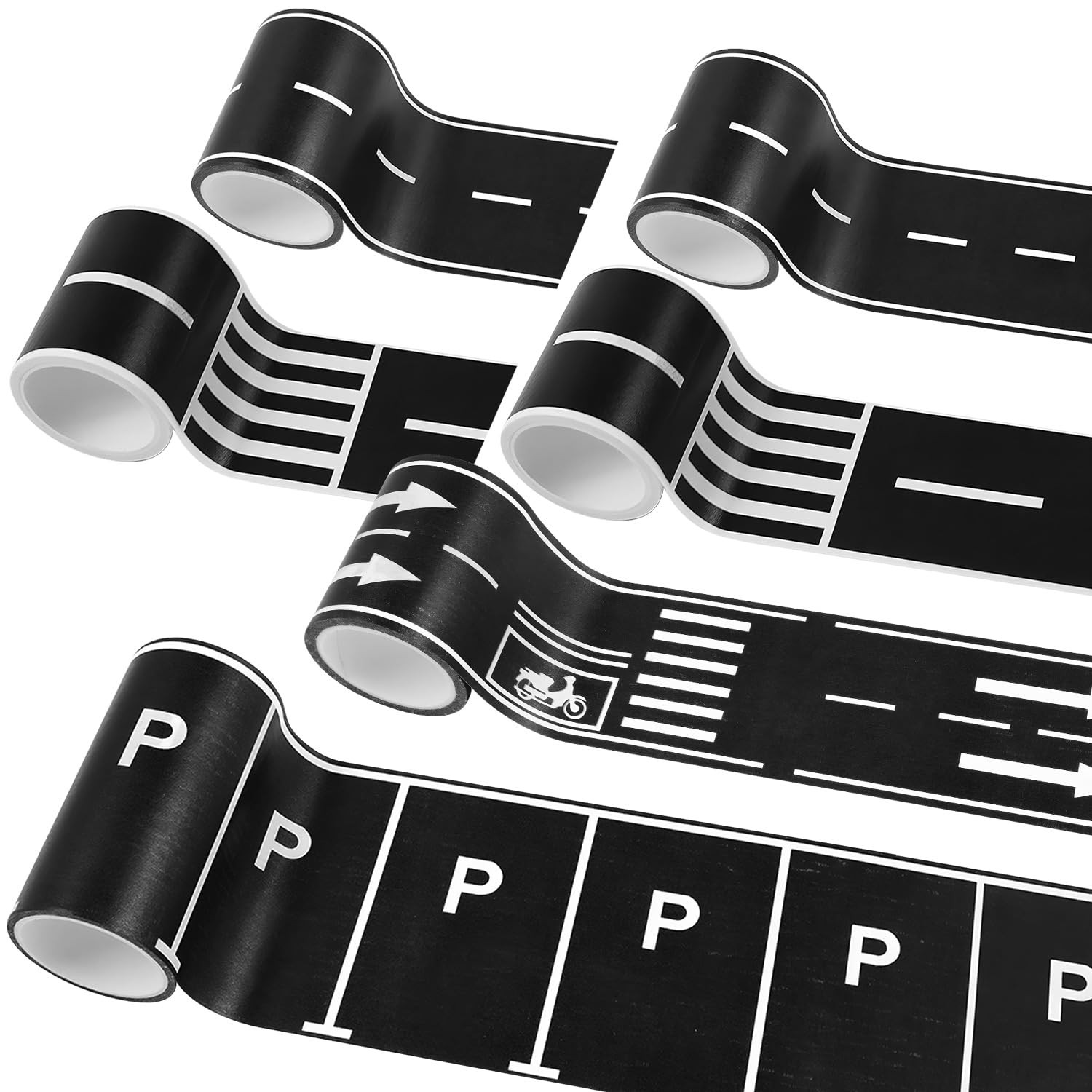 6 Rolls Roadway Tape, Race Cars Decorations for Kids Birthday Party, Race Track Tape Easy to Stic... | Amazon (US)