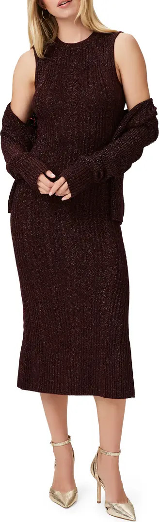 PAIGE Marium Metallic Sparkle Midi Sweater Dress | Nordstrom | Nordstrom