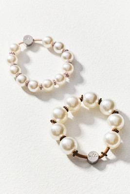 By Lilla At Tiffany's Pearl Hair Ties, Set of 2 | Anthropologie (US)