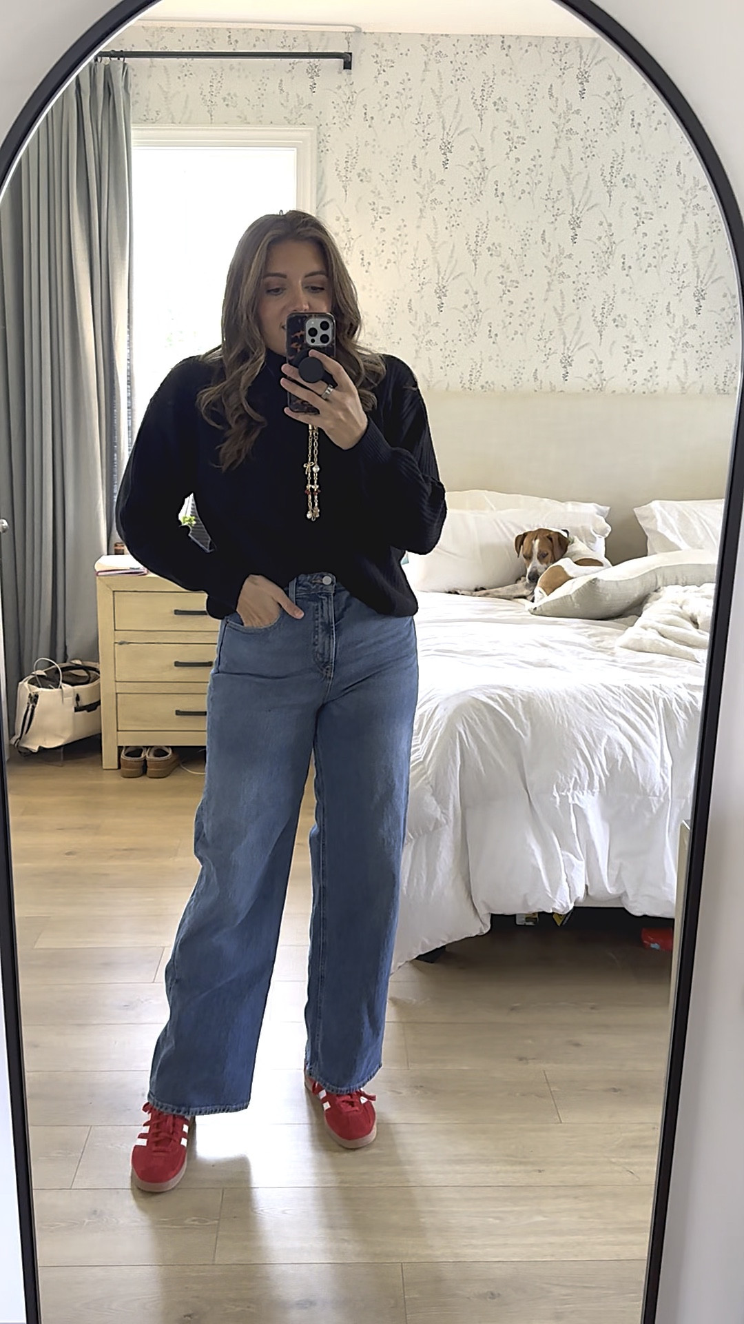 Our favorite high rise wide leg jeans are 50% off!! Cannot recommend these enough! Of In between size down. I wear a 6 regular. 

#LTKFindsUnder50 #LTKSaleAlert