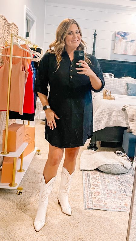 Nashville, Rodeo, date night….this fit works for all of them! Wearing my regular XL in the dress. Half sizes, size up to next whole size in the boots ☺️

#LTKover40 #LTKparties #LTKshoecrush