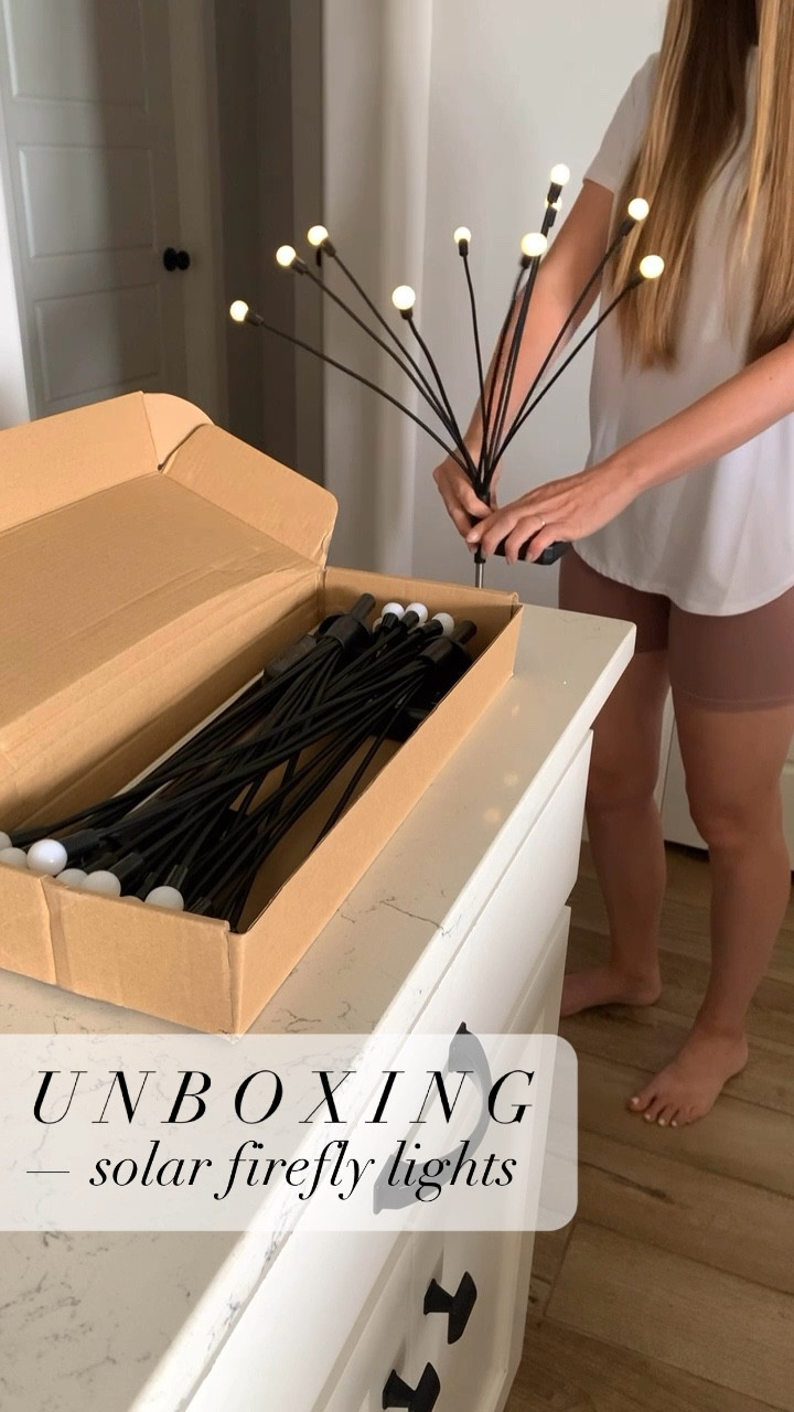 Solar Firefly lights for your front or backyard! They’re super cute and the flexible ends will allow them to sway around in the wind! 
PS: the video doesn’t show it that well, but the lights glow more yellow-white

Home decor, patio decor, porch decor, solar lights, casual outfit, biker shorts, white t shirt, at home outfit 

#LTKFindsUnder50 #LTKSeasonal #LTKHome