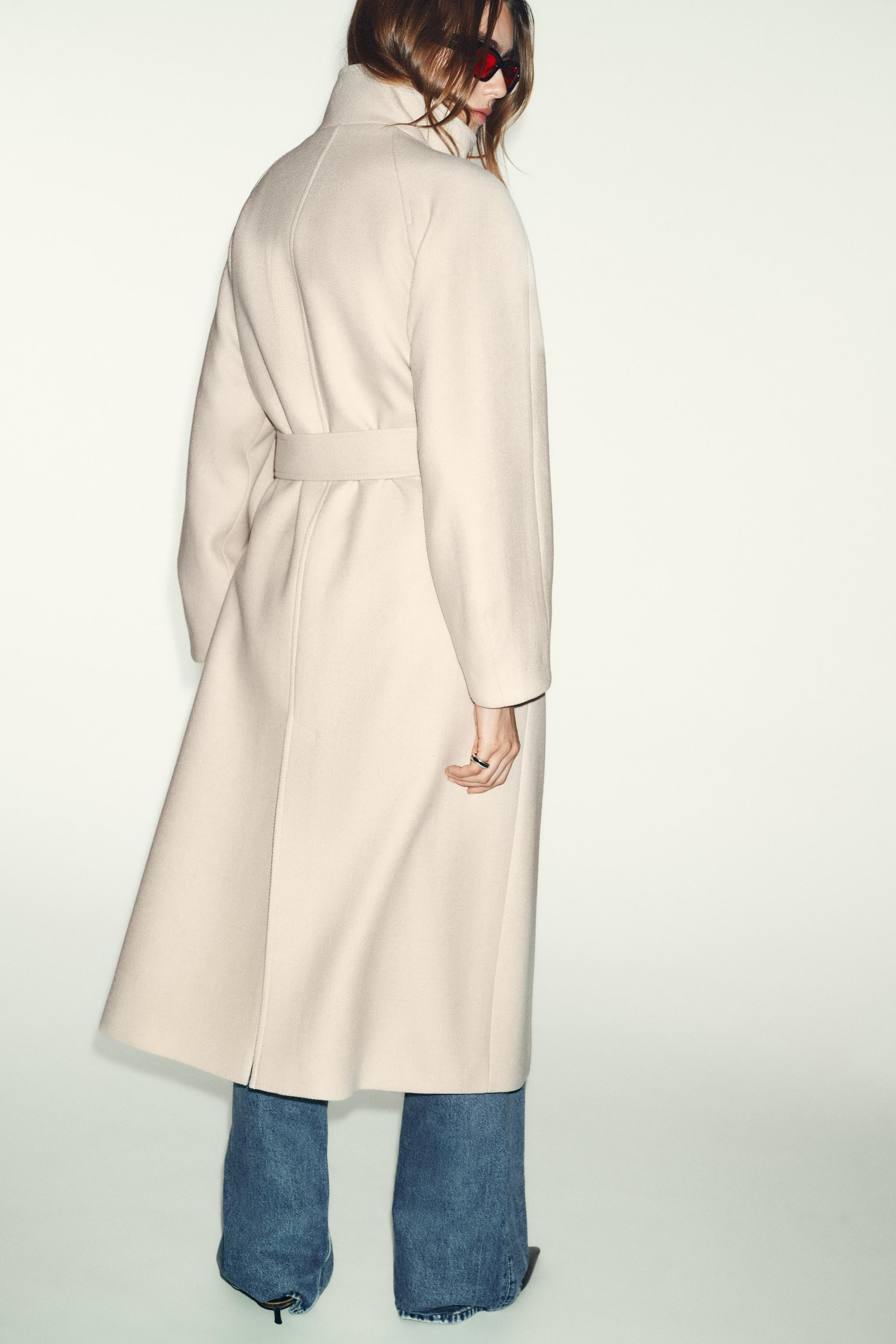 LONG WOOL COAT WITH HIGH NECK | Zara US