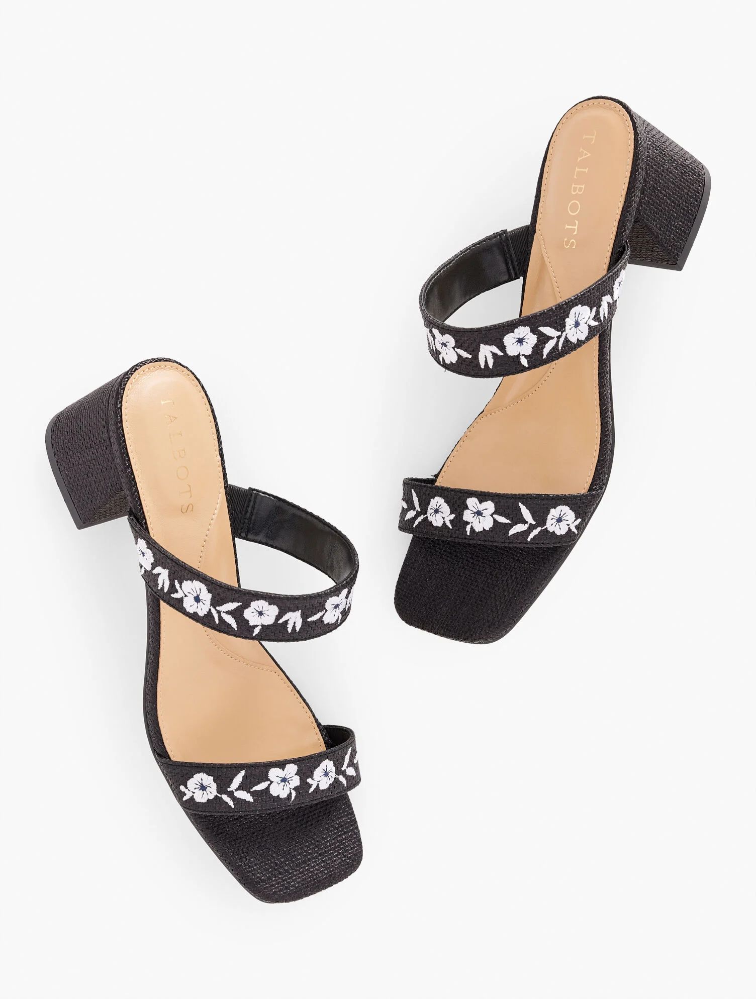 Maya Embroidered Block Heel Sandals | Talbots