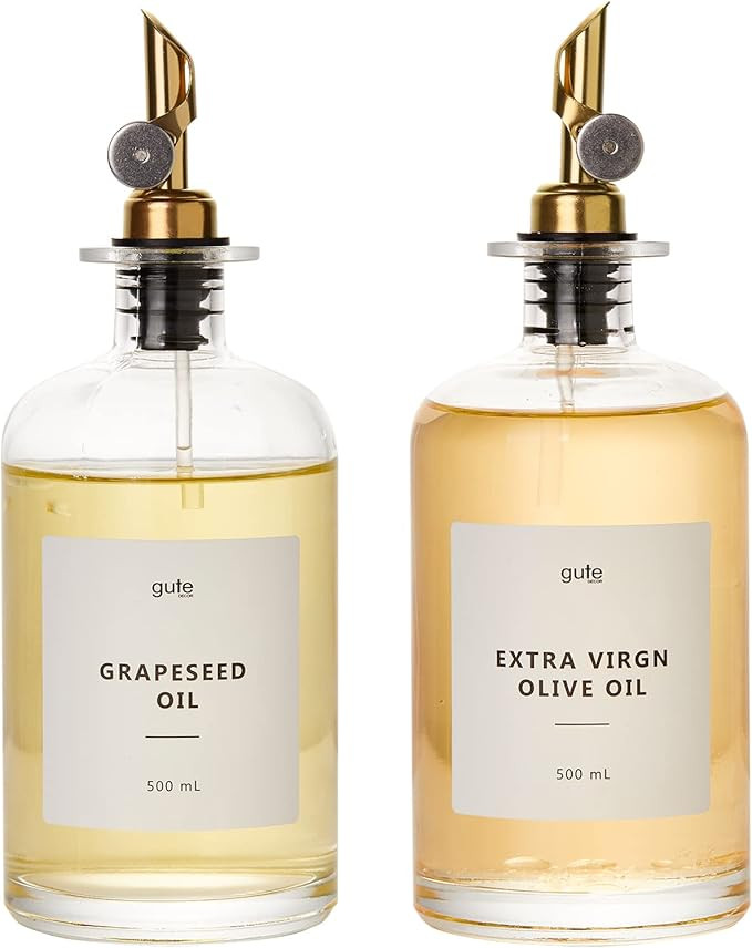 Olive Oil Cruet Dispensers & Vinegar Cruet Bottles, Coffee Syrup Carafe w. Weighted Pourer - Kitc... | Amazon (CA)