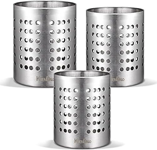 KSENDALO Kitchen Utensil Holder, 18/10(304) Utility Sturdy Stainless Silverware Holder for Kitche... | Amazon (US)
