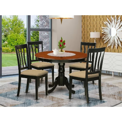 HomeStockRound Dining Table Set For 4 Kitchen Dining Pedestal Base Chairs 42x42 Inch | Target