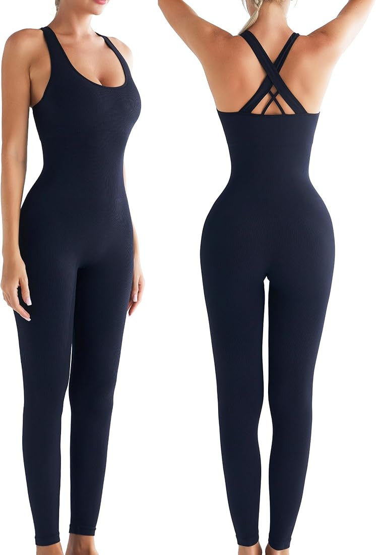 RUNNING GIRL One Piece Jumpsuit, Yoga Bodycon Ribbed Jumpsuit with Tummy Control Bodysuits for Wo... | Amazon (US)